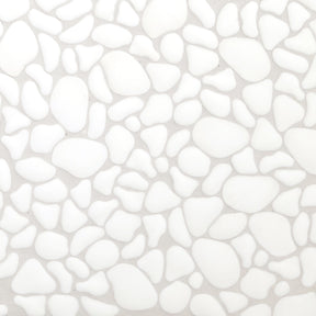 White Pebble 10.6"x10.6" Recycled Glass Floor And Wall Mosaic Tile
