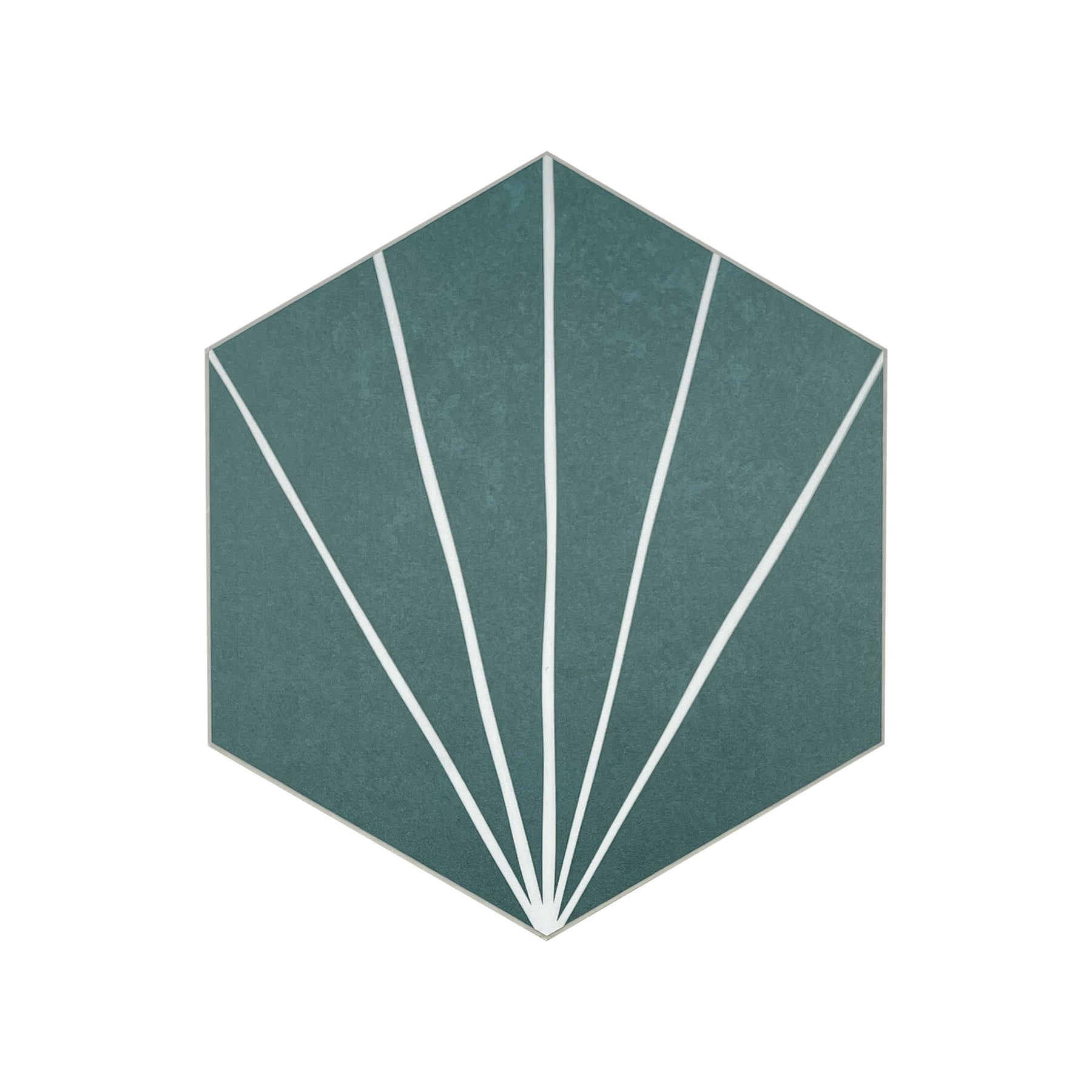 6x7'' Art Deco Hexagon Emerald Peel and Stick Tile