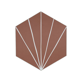 6x7'' Art Deco Hexagon Orange Peel and Stick Tile
