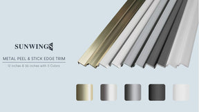 10 Pieces Aluminium Peel and Stick Backplash Trim, 36Inch Shinny Gold