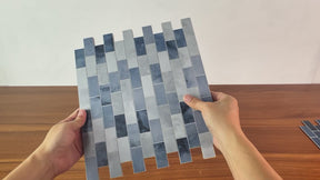 Subway Blue Cement Peel and Stick Backsplash Tile