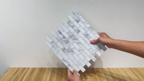 Subway Carrara White Peel and Stick Backsplash Tile