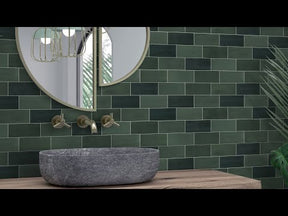 3x6" Green Subway Peel and Stick Backsplash Tile