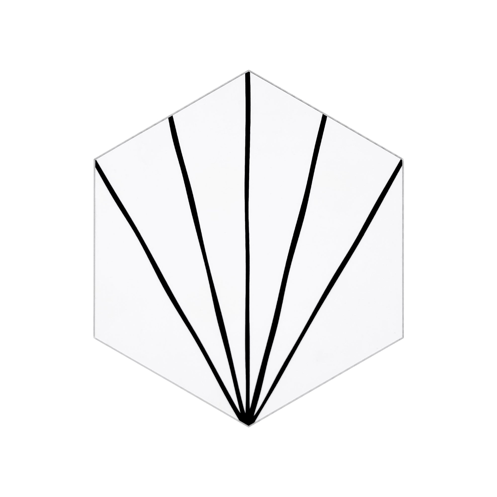 6x7'' Art Deco Hexagon White Peel and Stick Tile
