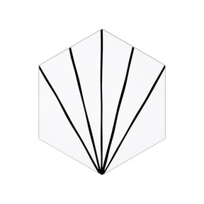 6x7'' Art Deco Hexagon White Peel and Stick Tile