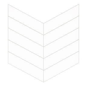 12.2" x 13.4" Chevron White Peel and Stick Tile