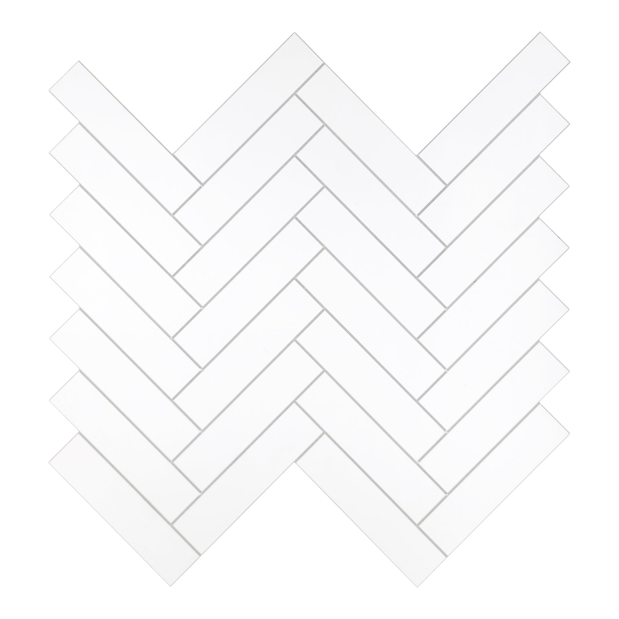 Herringbone White Peel and Stick Backsplash Tile