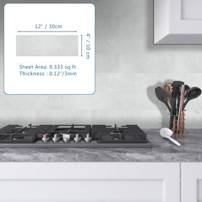 4x12´´ Cement Grey Peel and Stick Tile