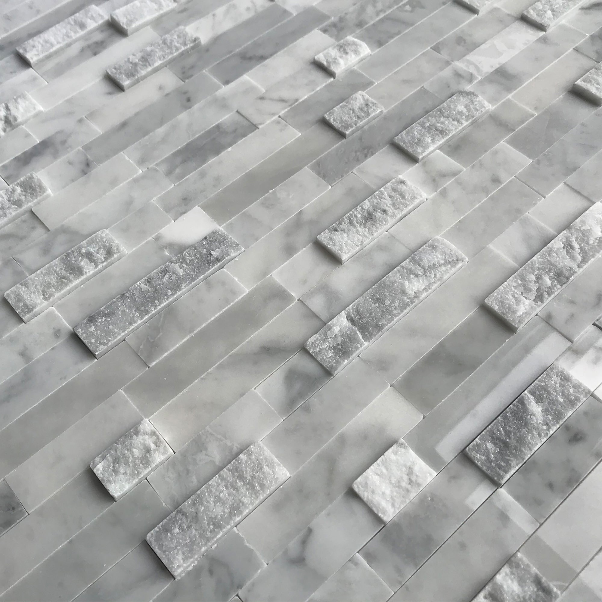 3D Carrara White Natural Marble Peel and Stick Tile