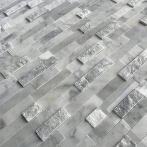 3D Carrara White Natural Marble Peel and Stick Tile