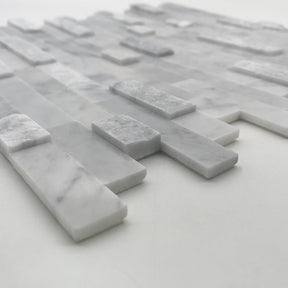 3D Carrara White Natural Marble Peel and Stick Tile