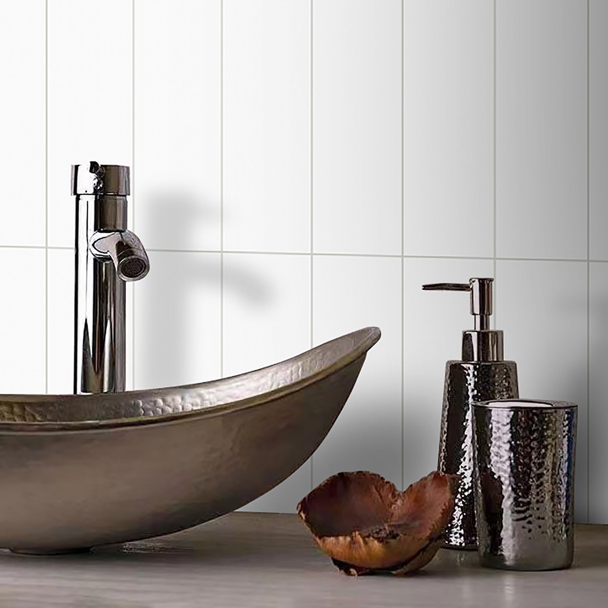 4x12" White Subway Peel and Stick Tile