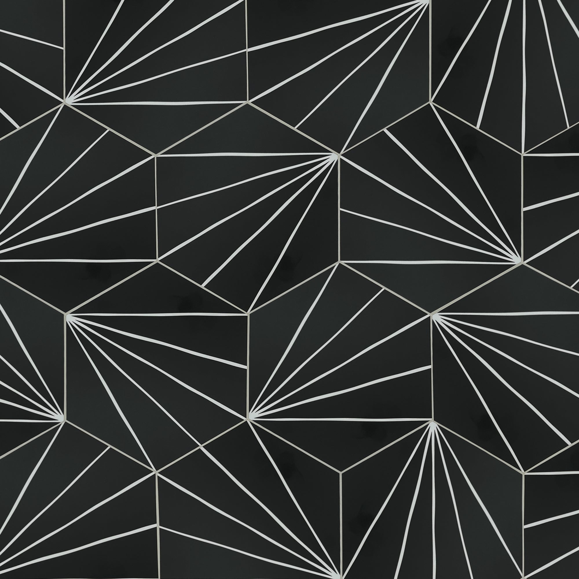 6x7´´ Art Deco Hexagon Black Peel and Stick Tile