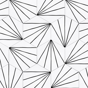 6x7'' Art Deco Hexagon White Peel and Stick Tile