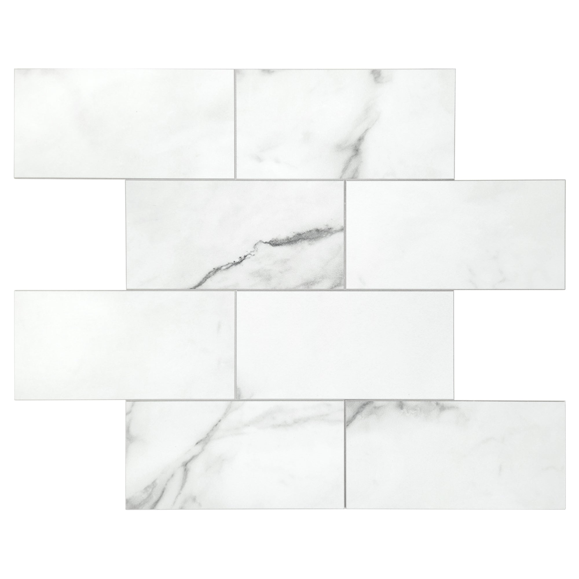 3x6" Calacatta White Peel and Stick Tile