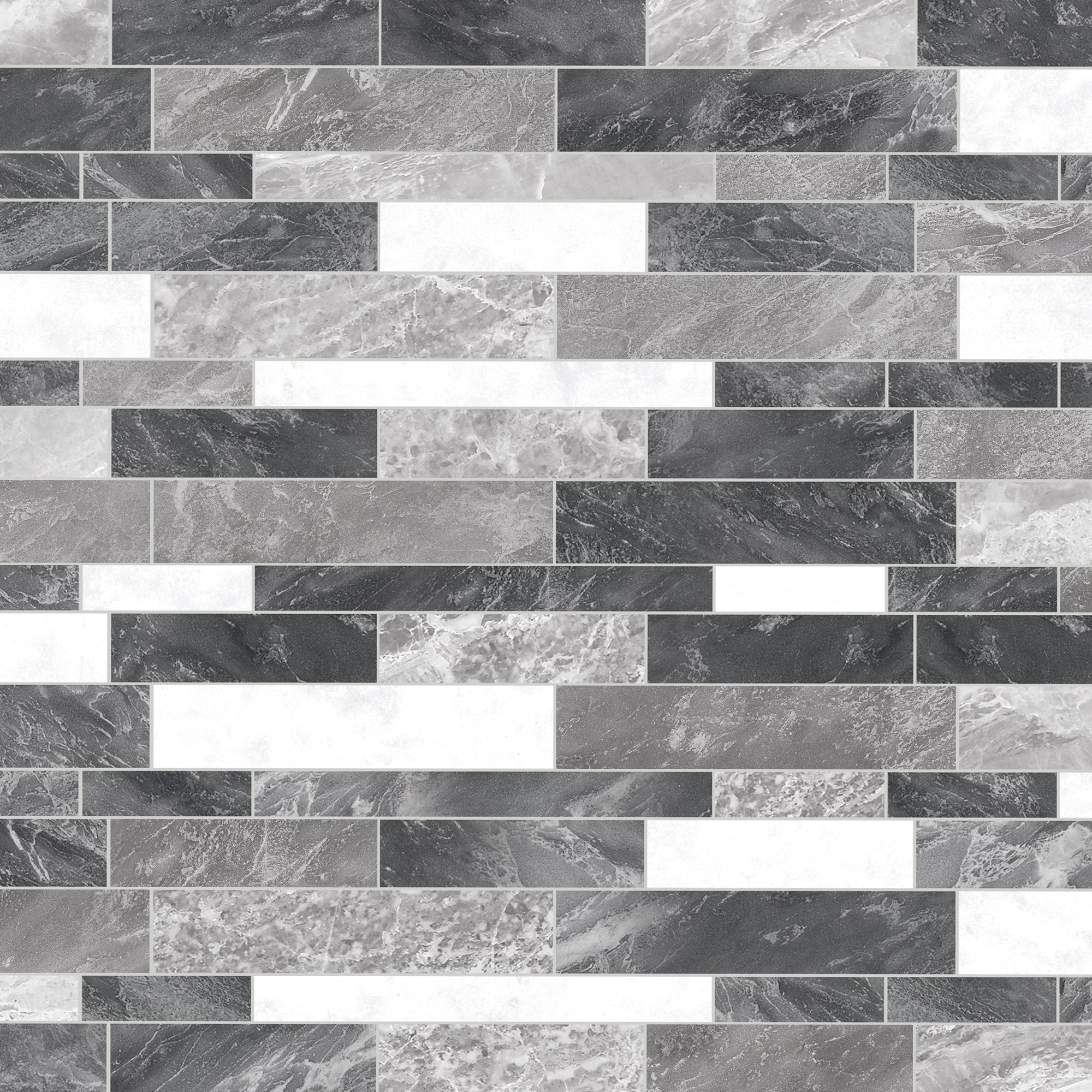 Interlocking Grey Mixed Peel and Stick Tile