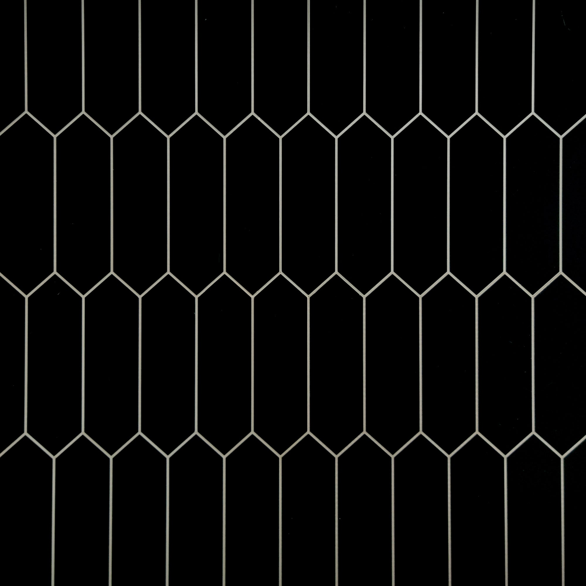 Black Picket Long Hexagon Peel and Stick Tile
