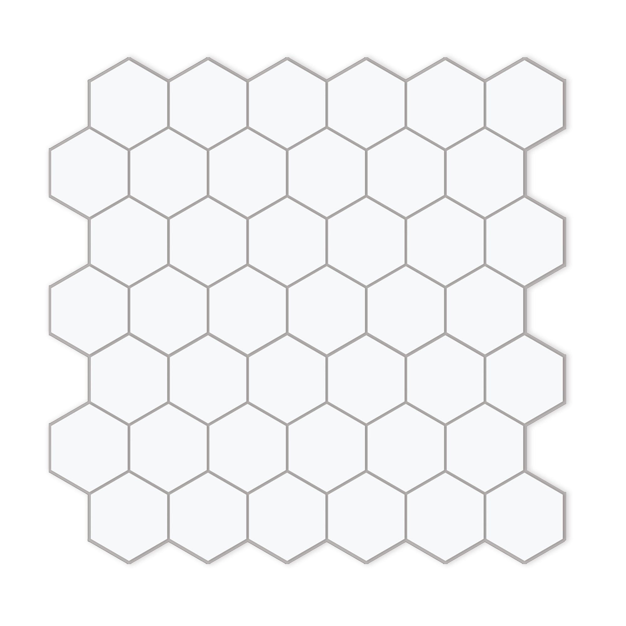 2'' Hexagon White Peel and Stick Tile