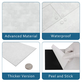 4x12´´ Cement Grey Peel and Stick Tile